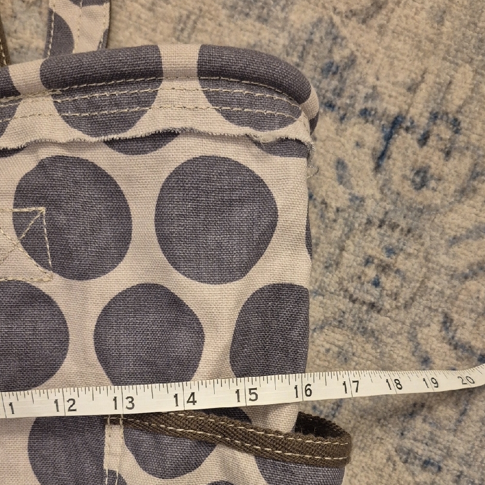 Thirty-One Retro Metro Polka Dot Canvas Tote Bag - Picture 2 of 8